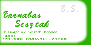 barnabas sesztak business card